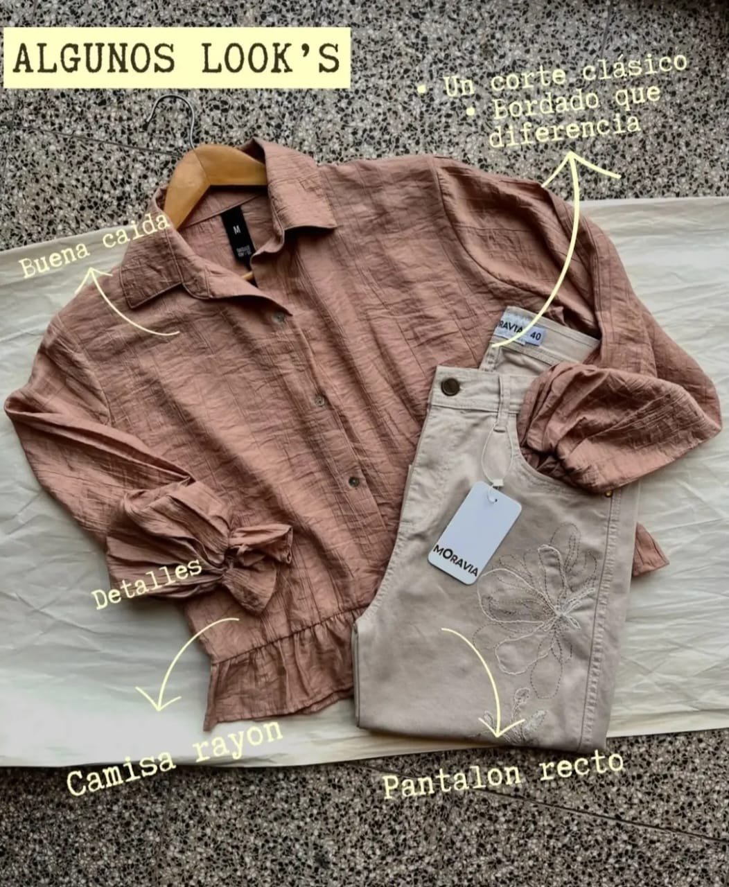 Look: camisa de rayón y pantalón recto